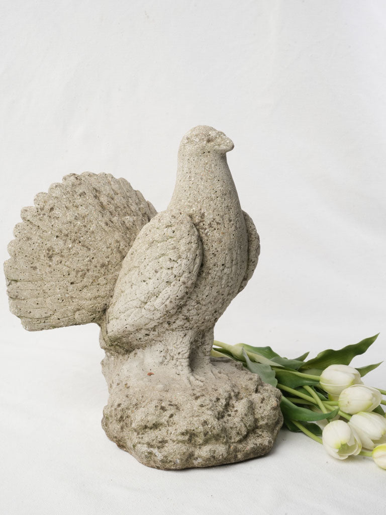 Vintage French stone pigeon sculpture