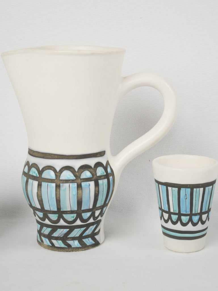 Handcrafted French ceramic orangeade service