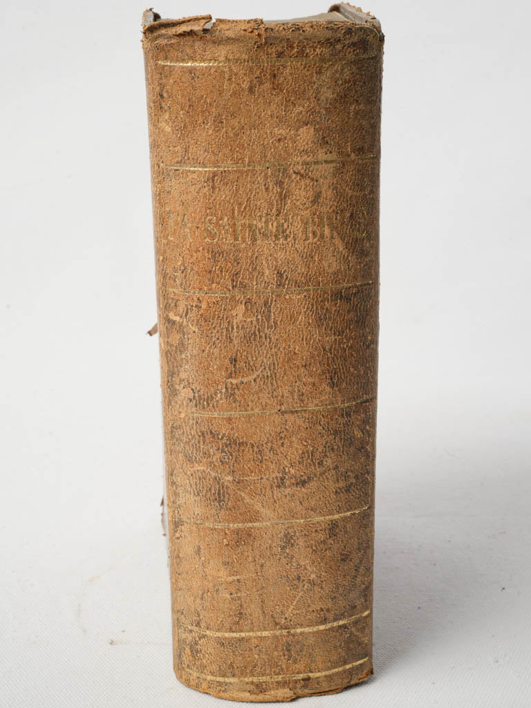 Sturdy pages old leather Bible