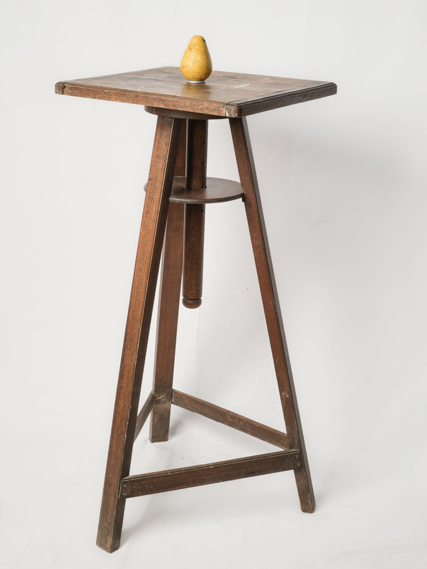 Antique French Adjustable Sculptor's Stand w/ Revolving Top - 48¾"