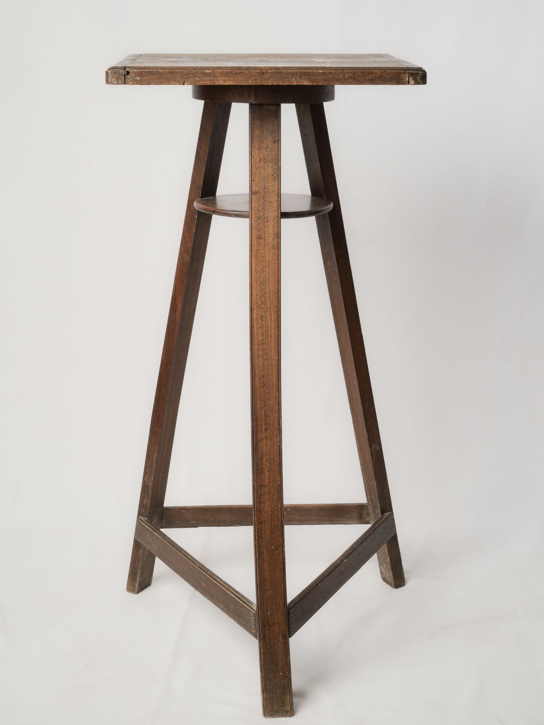 Antique French Adjustable Sculptor's Stand w/ Revolving Top - 48¾"