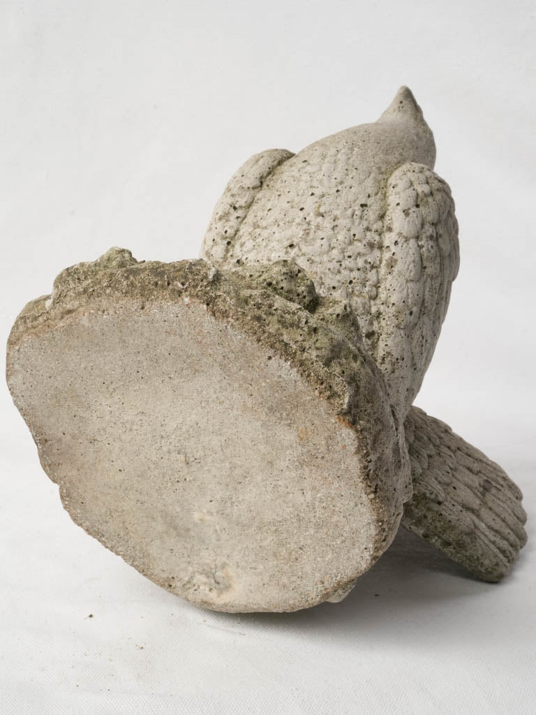 Elegant cast-stone pigeon sculpture