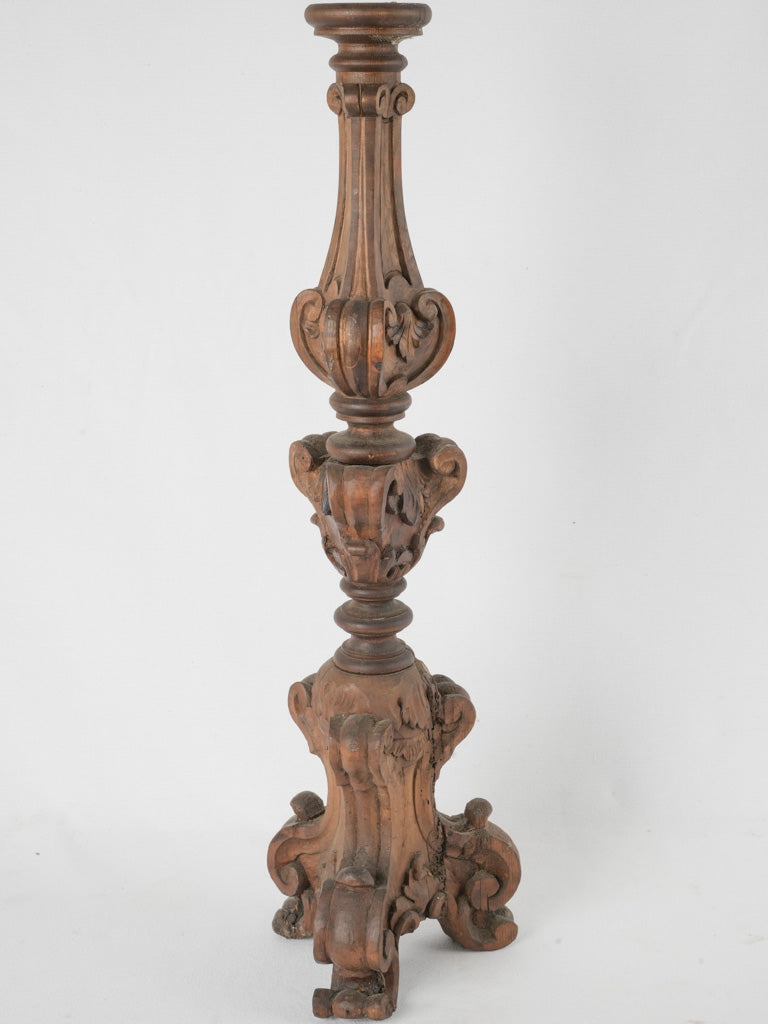 Well-preserved 19th-century wooden candlestick