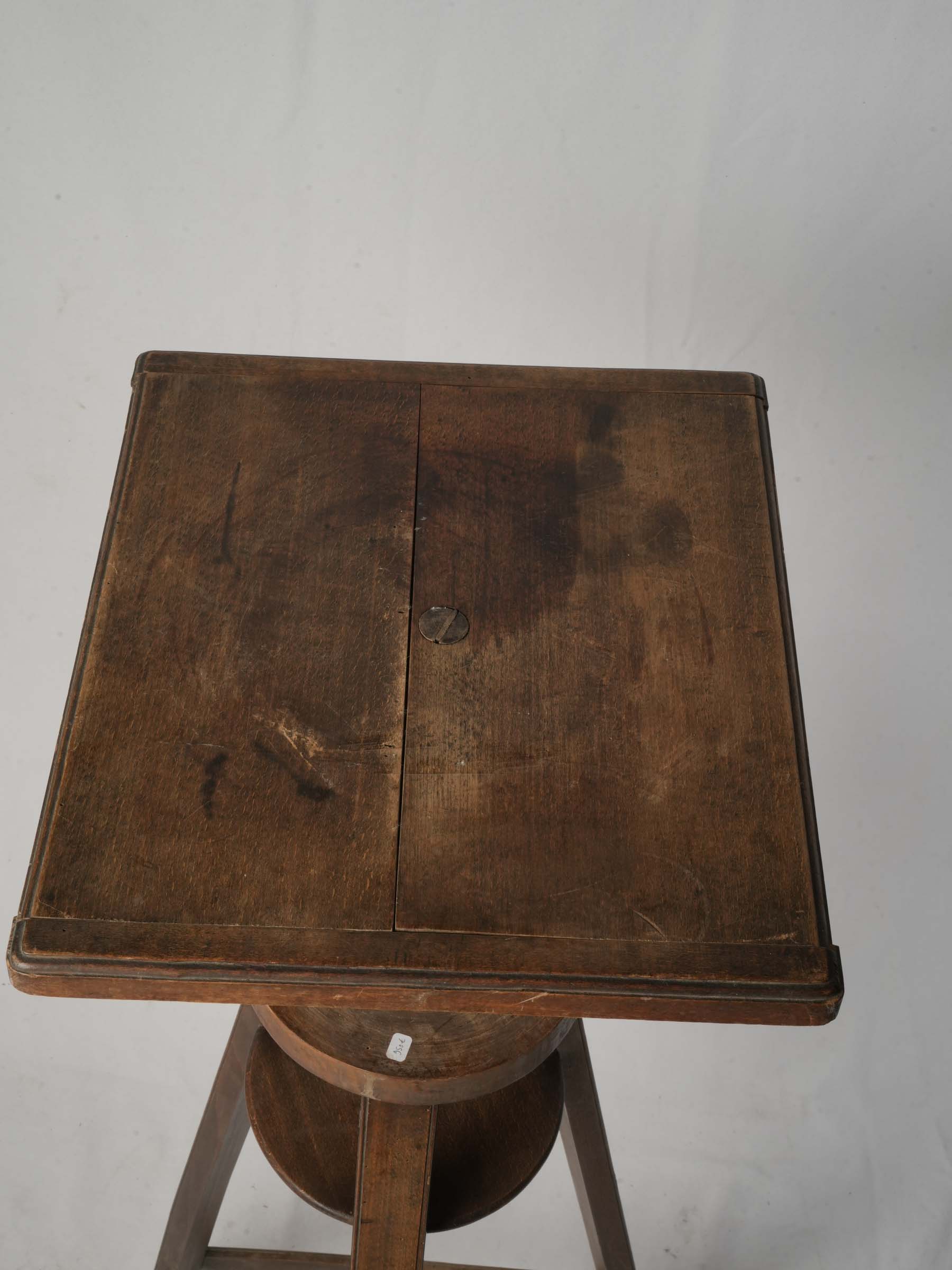 Antique French Adjustable Sculptor's Stand w/ Revolving Top - 48¾"