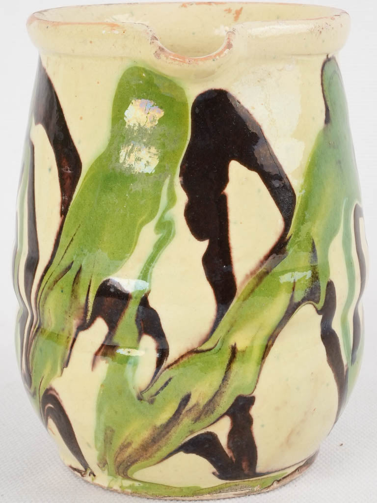 Aged Jaspee Glaze Antique Pitcher