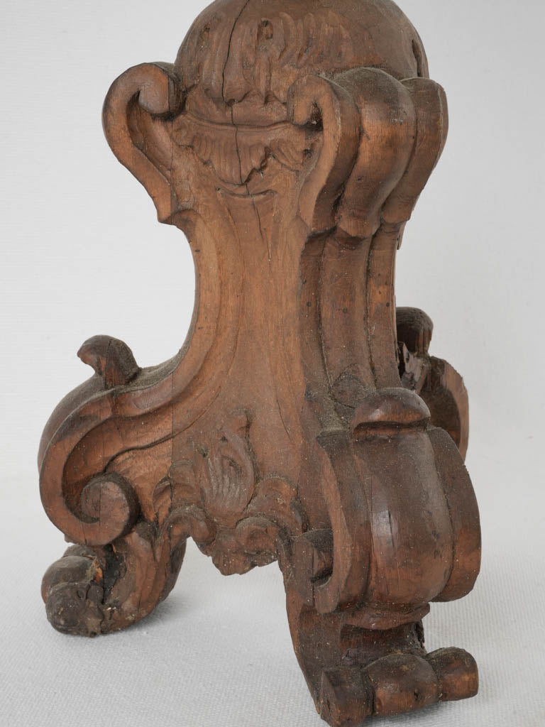 Time-honored Italian wooden altar candlestick