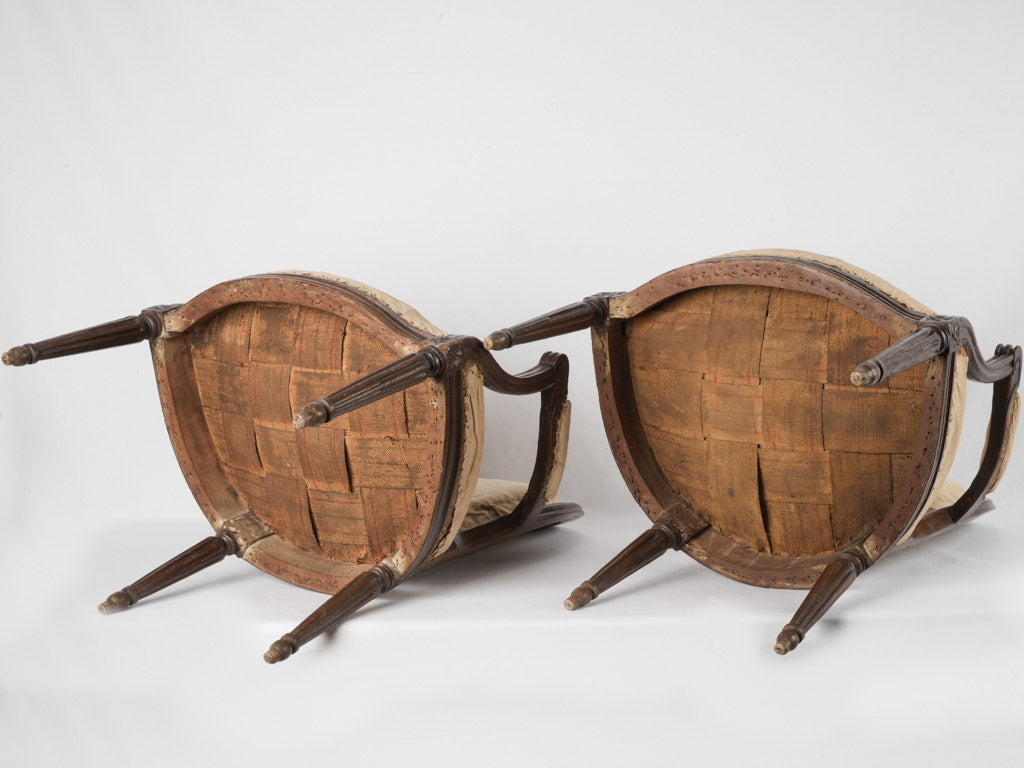 Ornate Louis XVI French antique armchairs