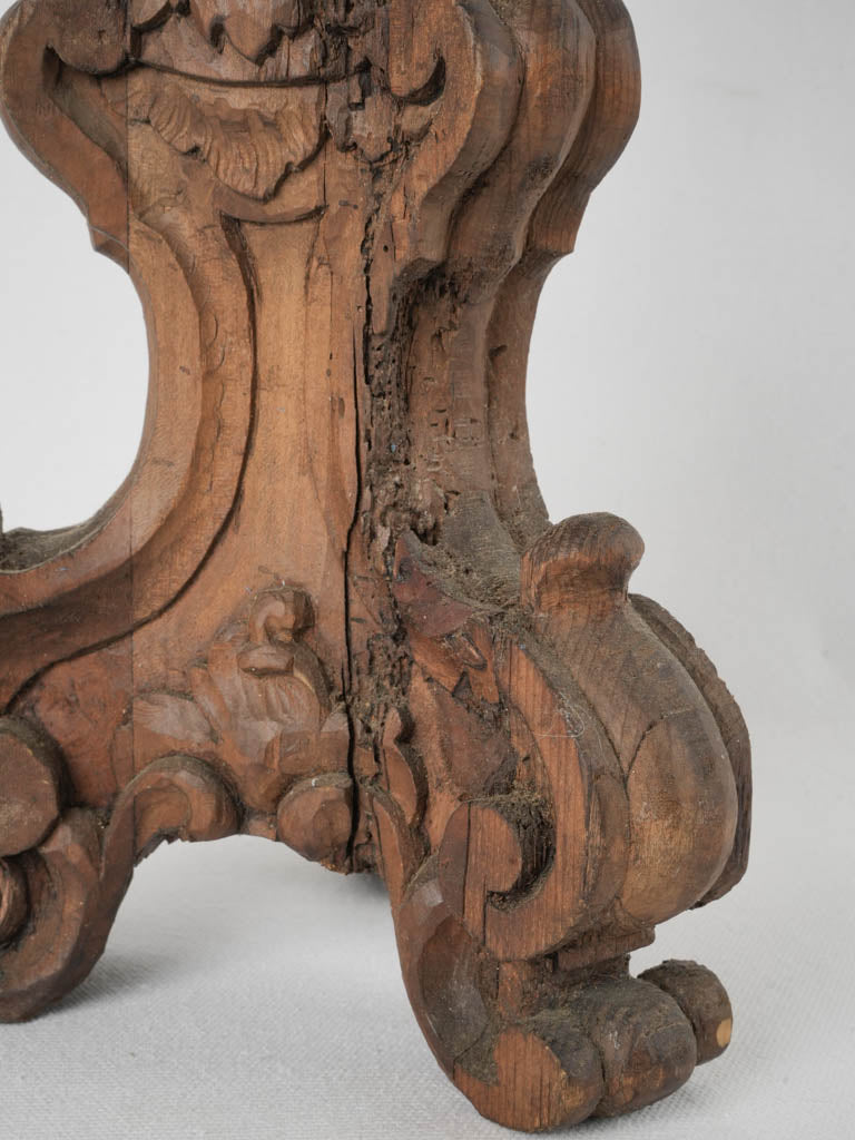 Vintage Italian church wooden candlestick