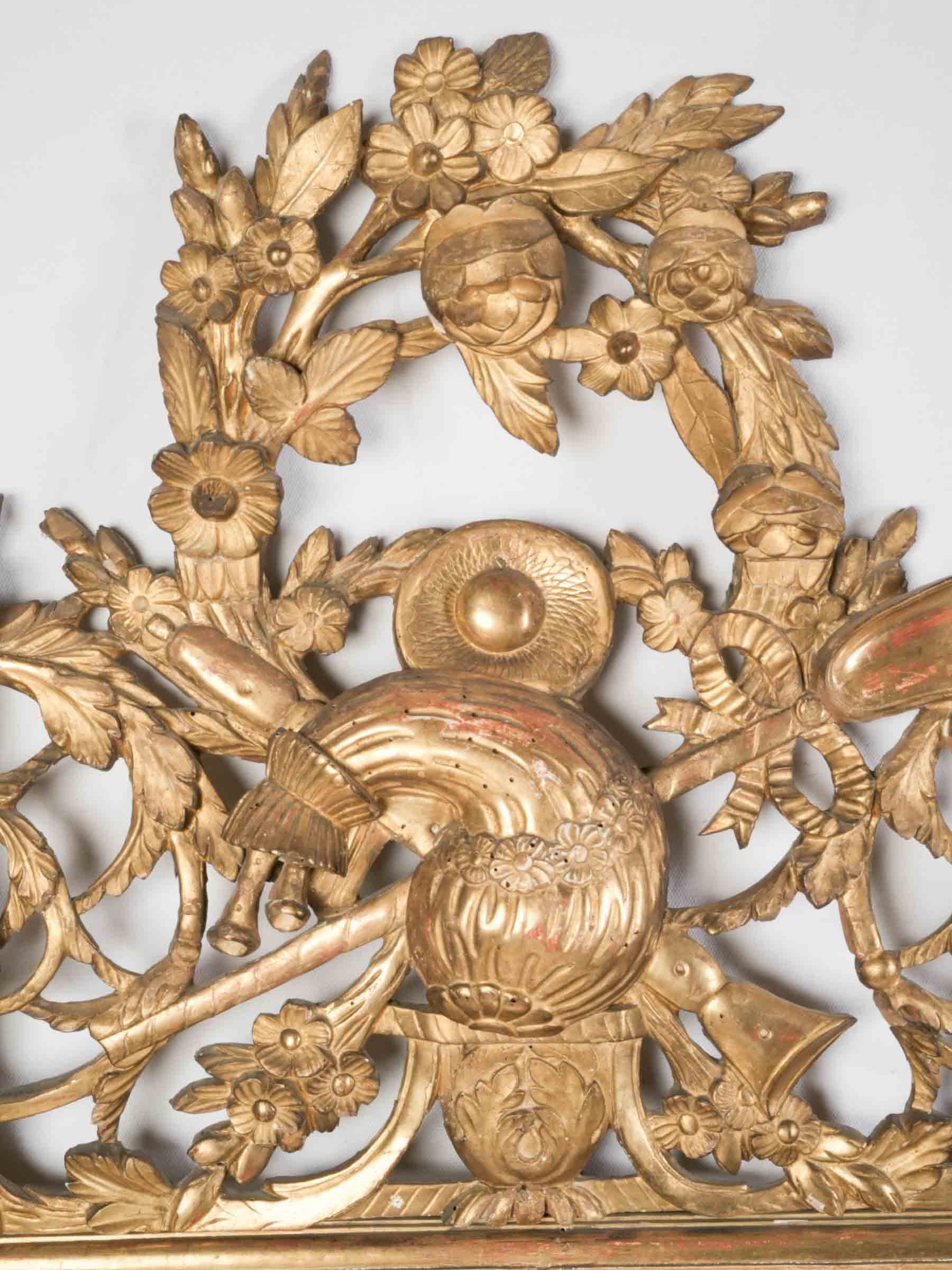 Superb Early 19th-Century French Giltwood Mirror w/ Openwork Crest & Original Mercury Plate - 72" -41¼"
