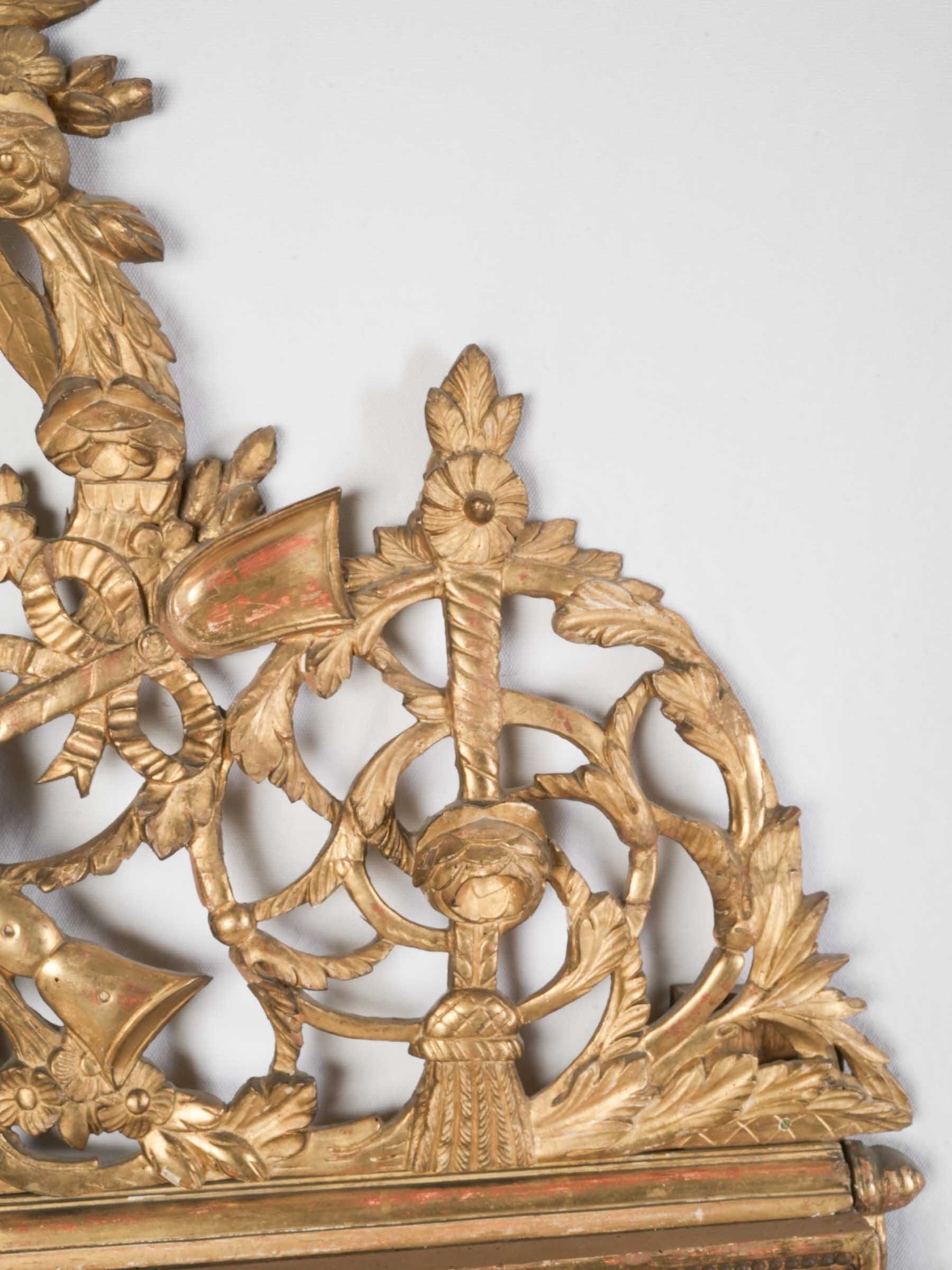 Superb Early 19th-Century French Giltwood Mirror w/ Openwork Crest & Original Mercury Plate - 72" -41¼"