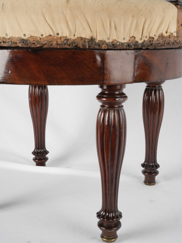 French Restauration period antique desk swivel armchair