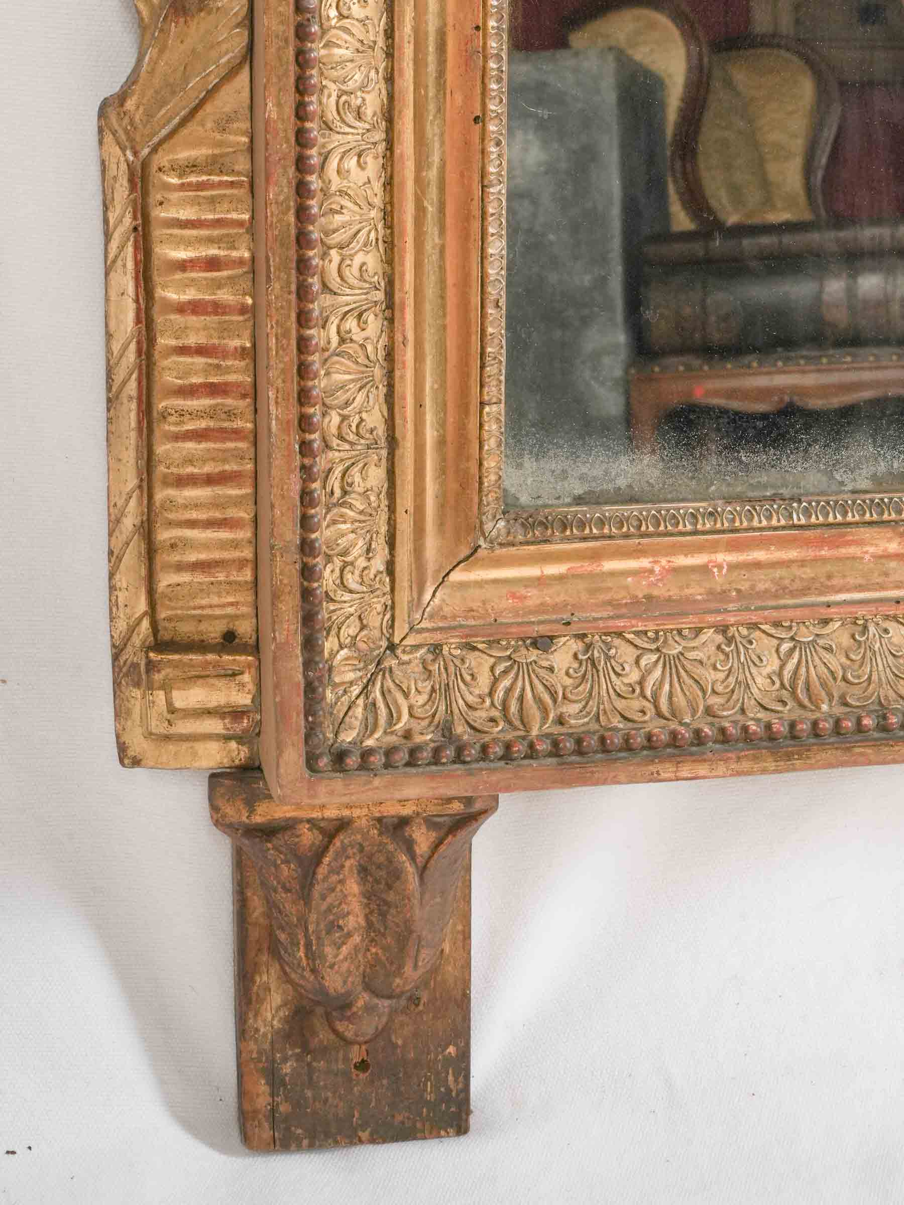 Superb Early 19th-Century French Giltwood Mirror w/ Openwork Crest & Original Mercury Plate - 72" -41¼"