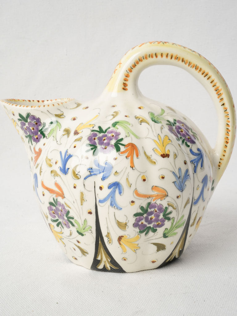 Mid-20th Century Italian Hand-Painted Ceramic Pitcher - 7"