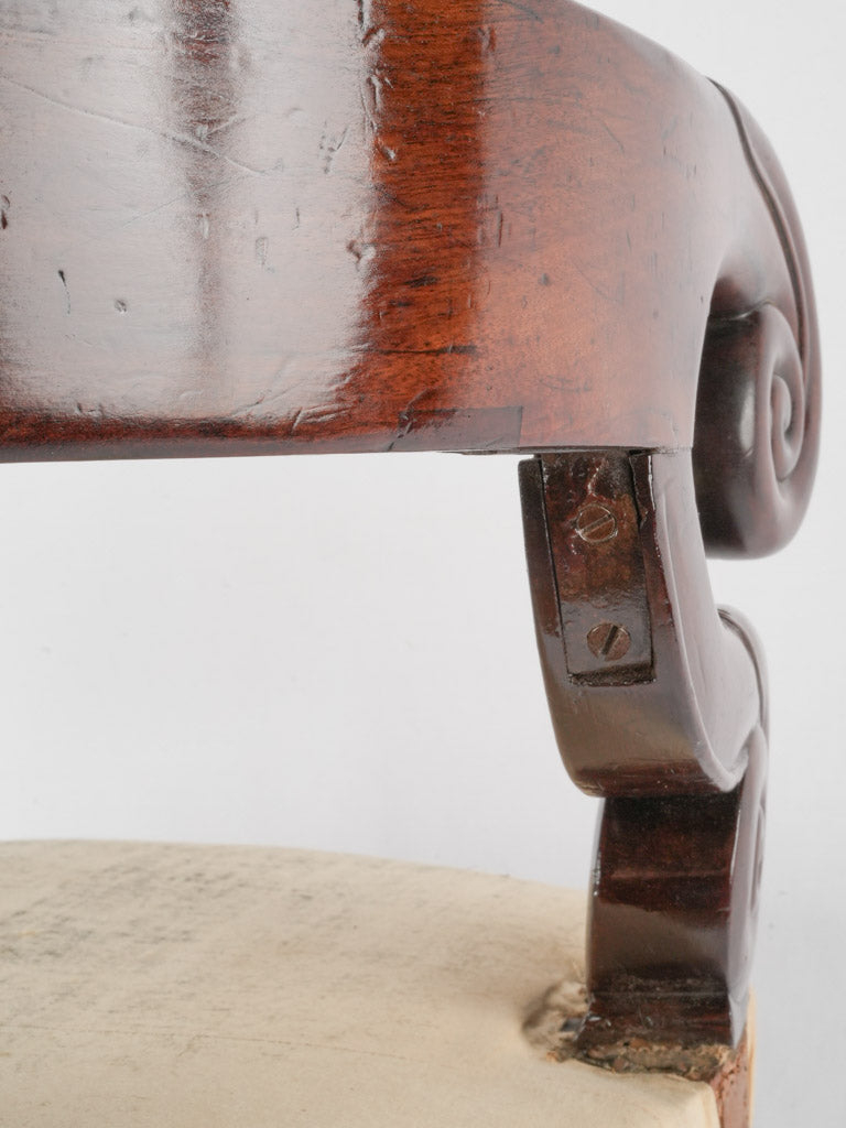 French Restauration period antique desk swivel armchair