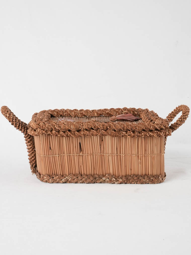 Classic woven rattan keepsake box