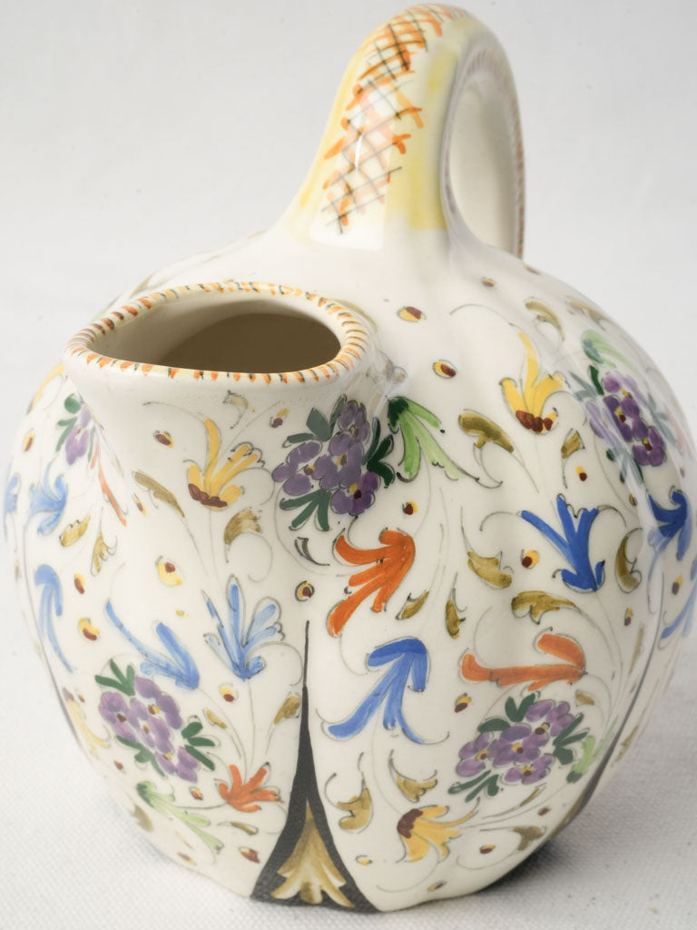 Mid-20th Century Italian Hand-Painted Ceramic Pitcher - 7"