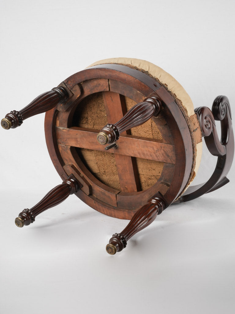 French Restauration period antique desk swivel armchair