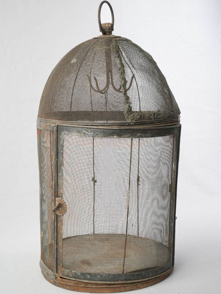 Rustic iron-mesh sausage dryer