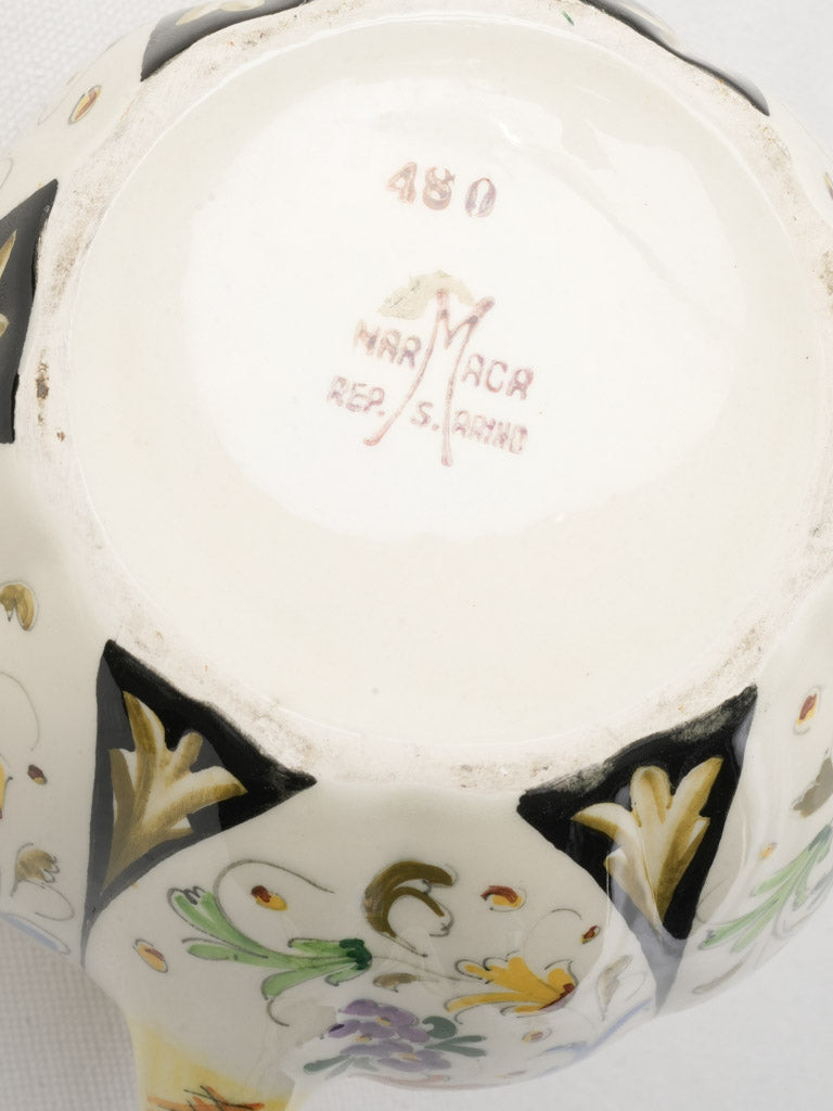 Mid-20th Century Italian Hand-Painted Ceramic Pitcher - 7"