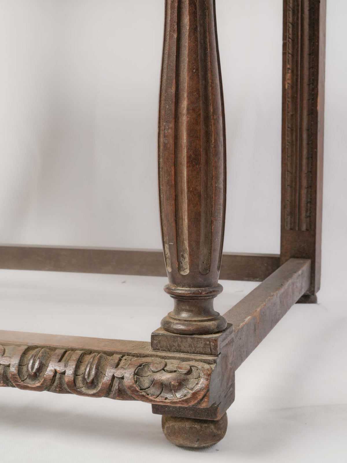 Dark patina walnut fauteuil