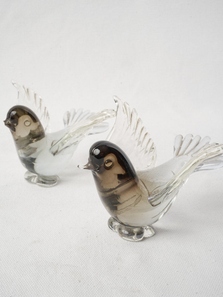 Vintage Italian glass dove sculpture