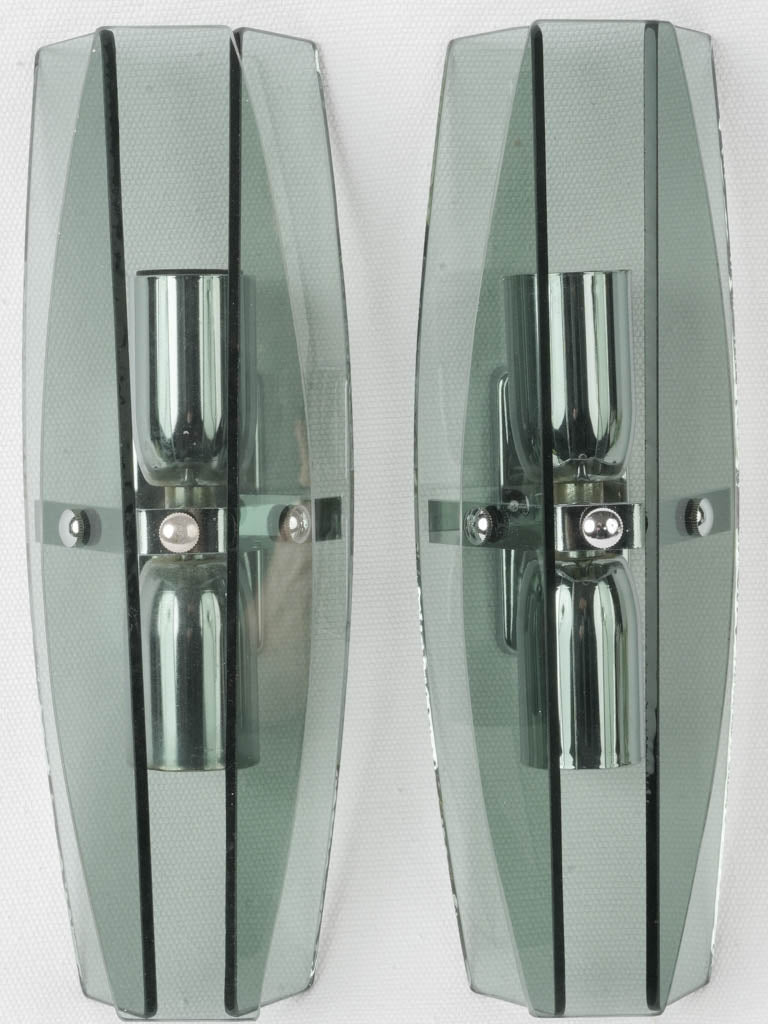 Mid-century modernist smoked glass lights