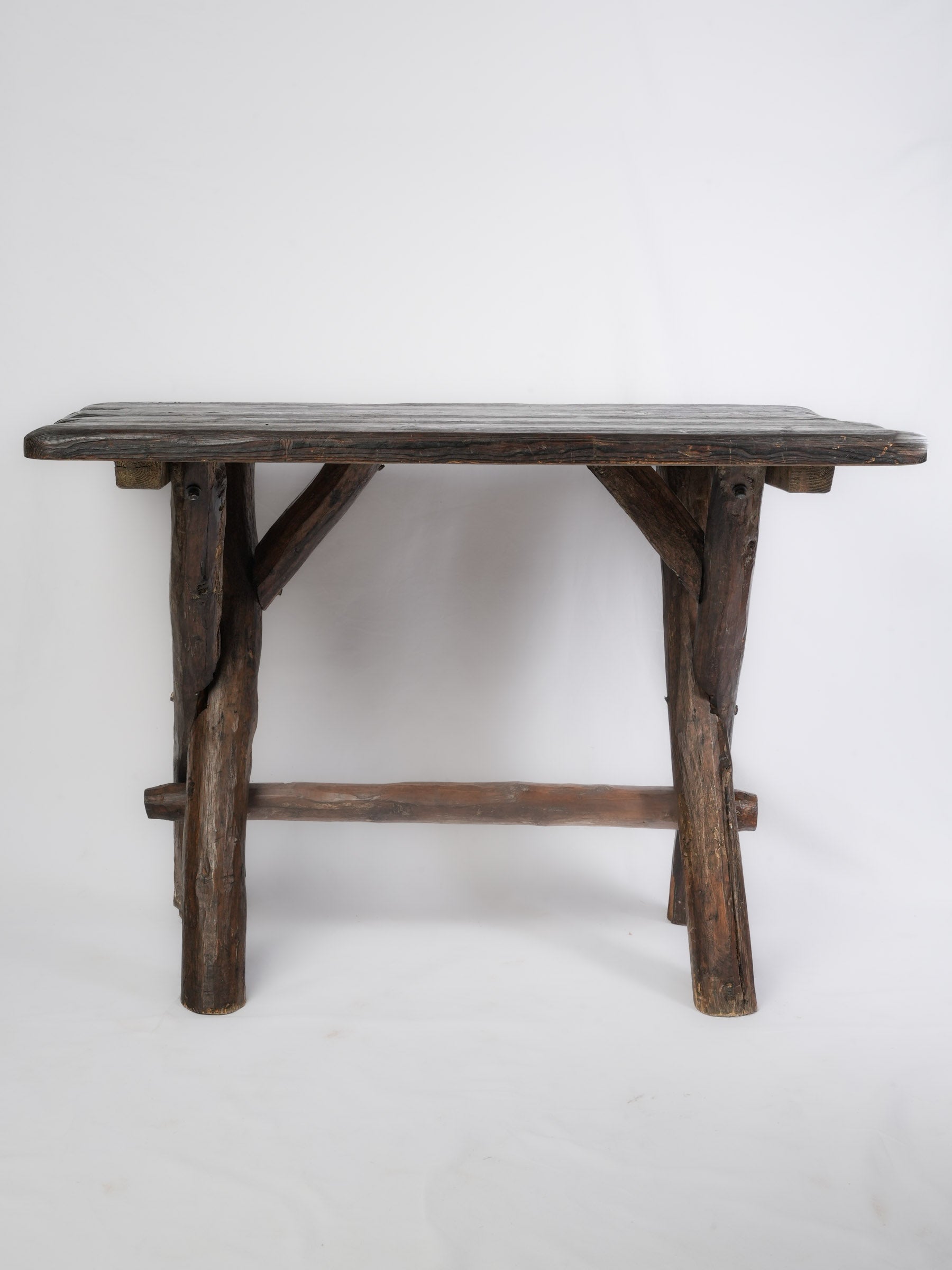 Dark patina rustic console tables
