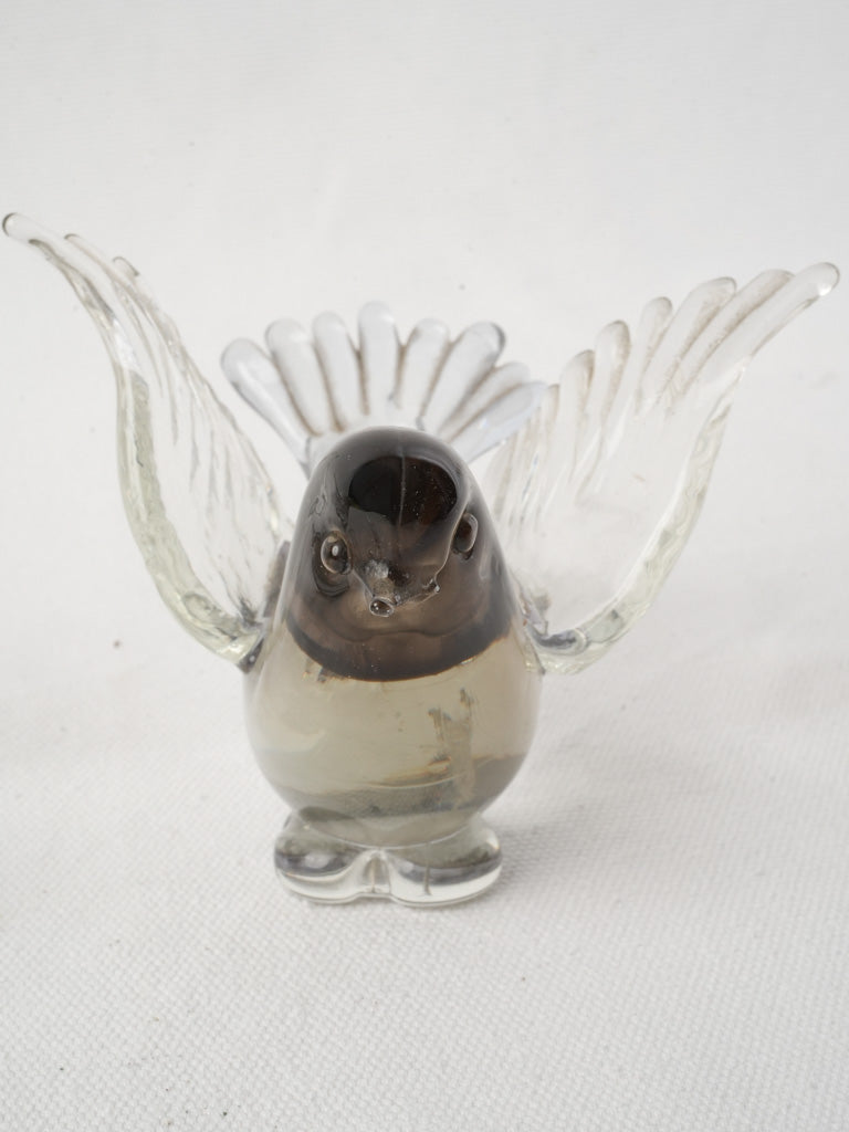 Venetian glass fanned tail birds