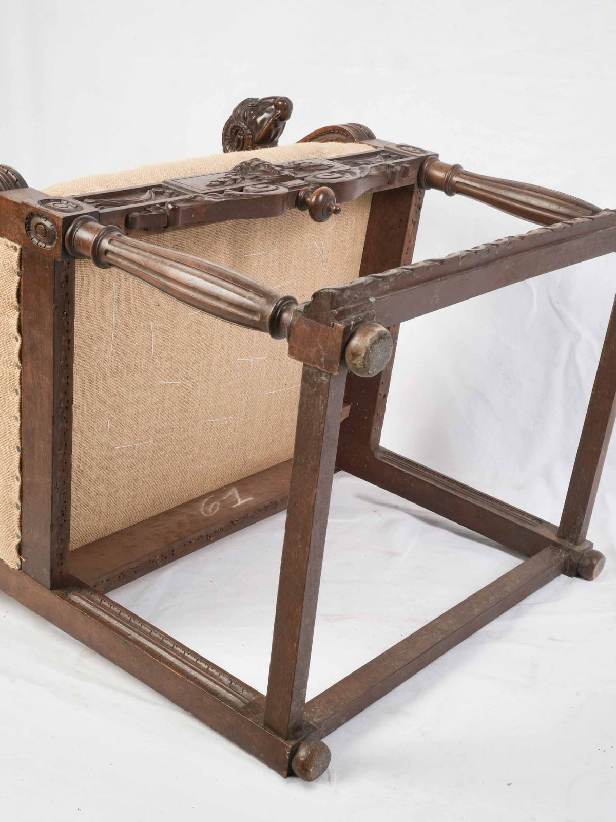 Striking strapwork walnut chair