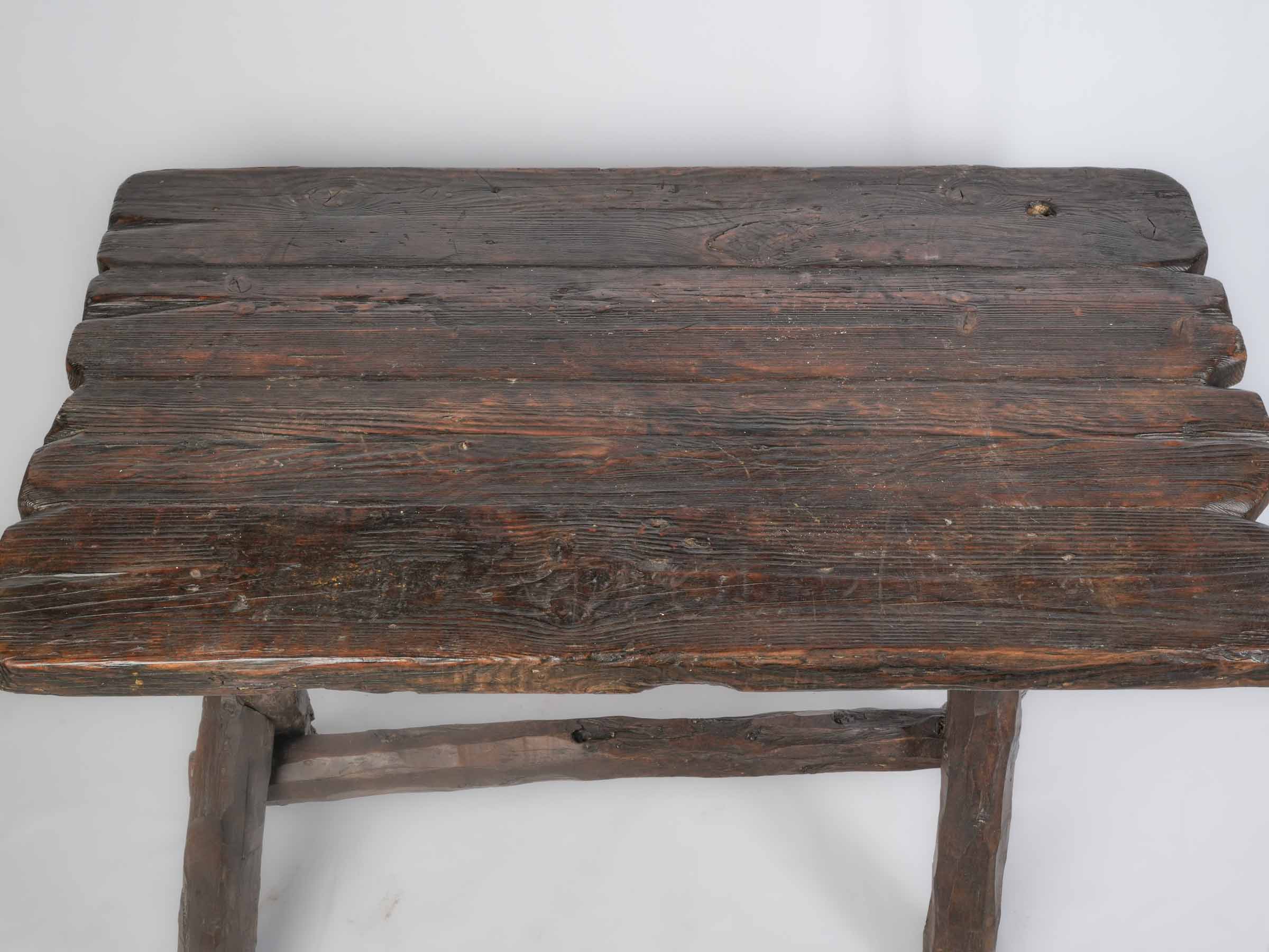 Authentic rustic handcrafted art tables