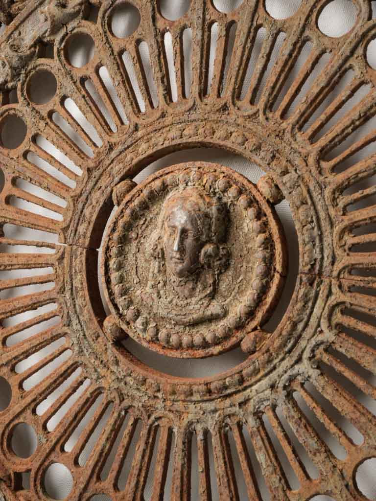 Historical medallion balcony accent