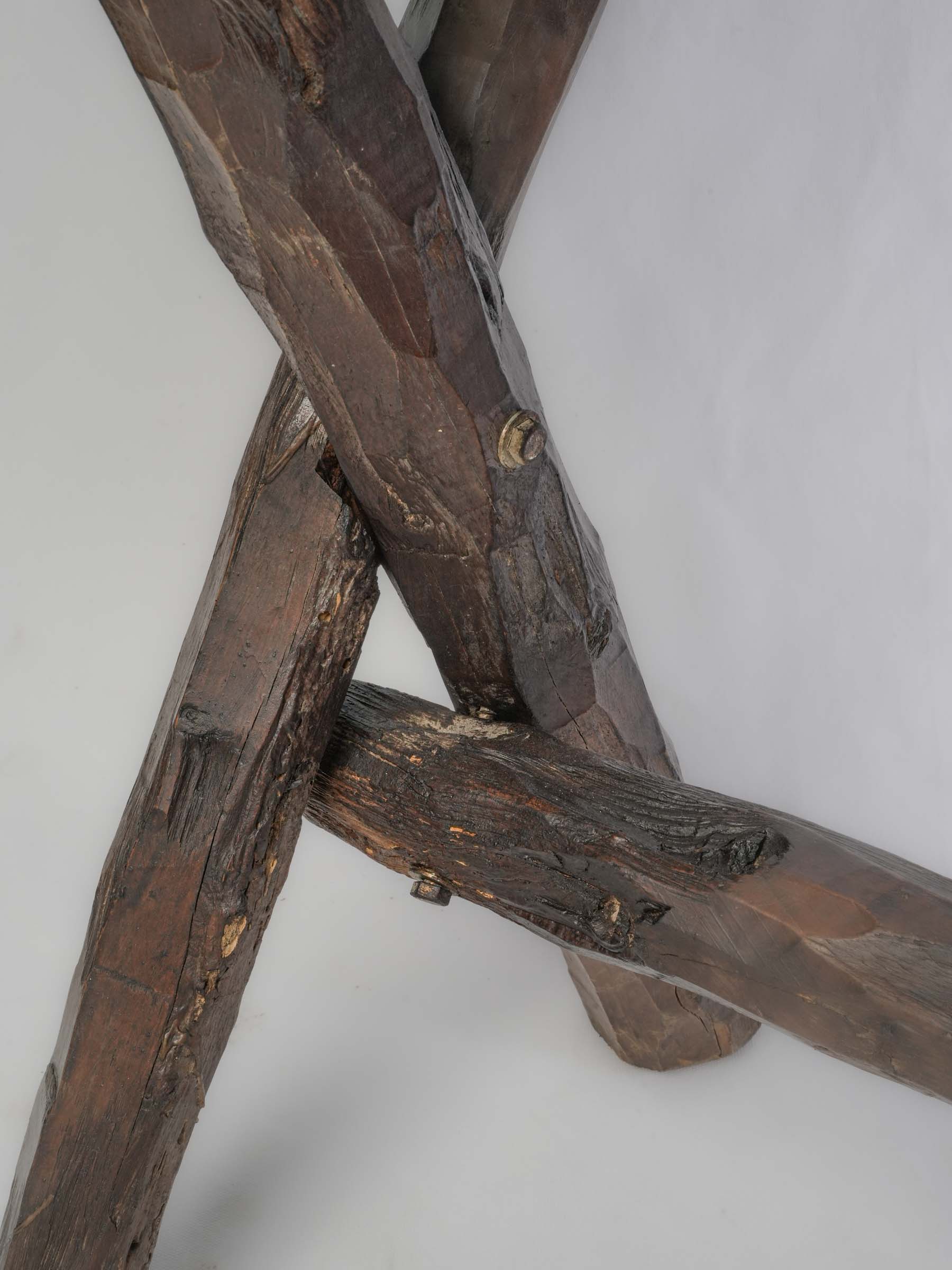 Understated rustic folk art consoles