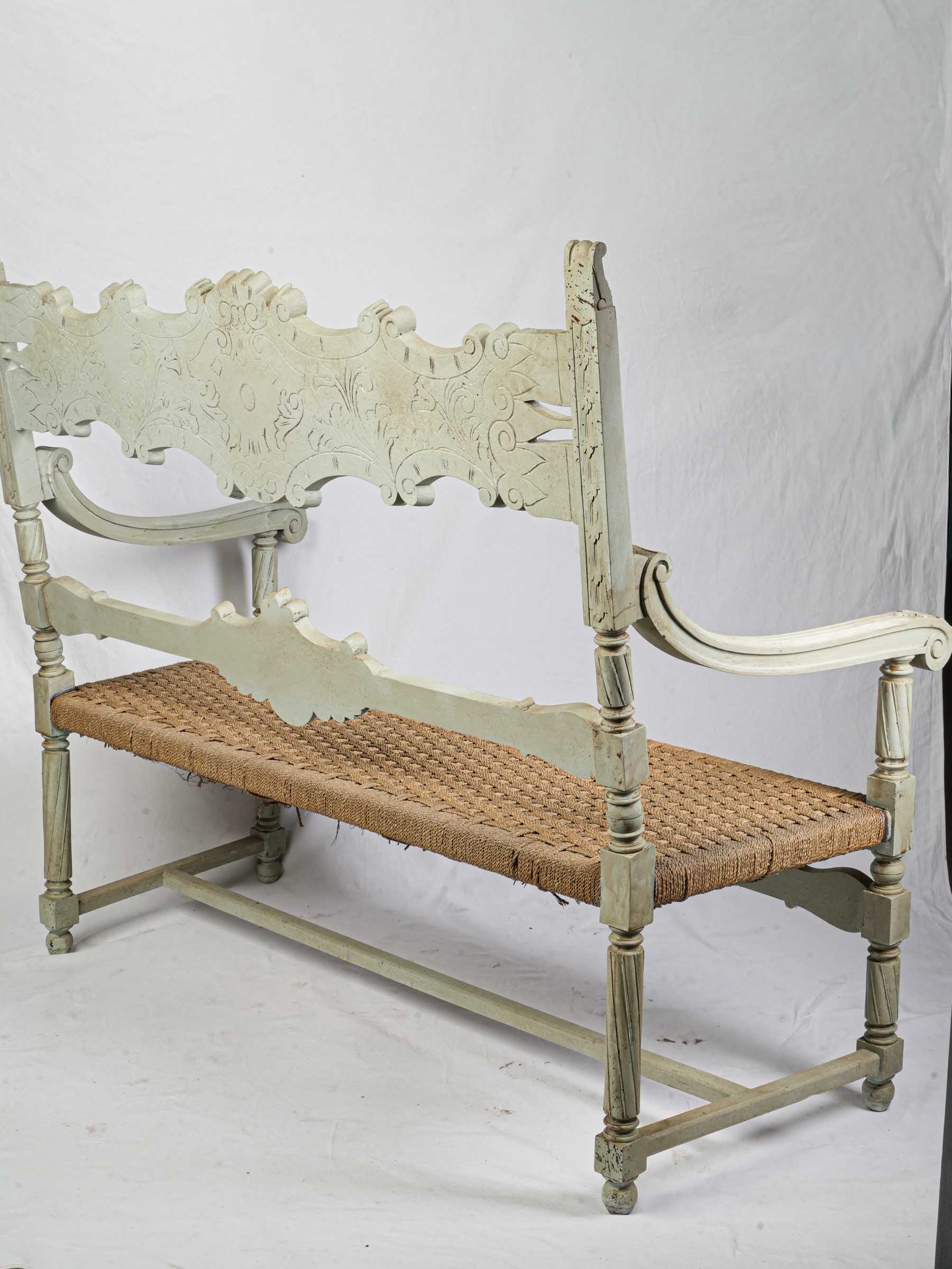 Textured cord seat green benches