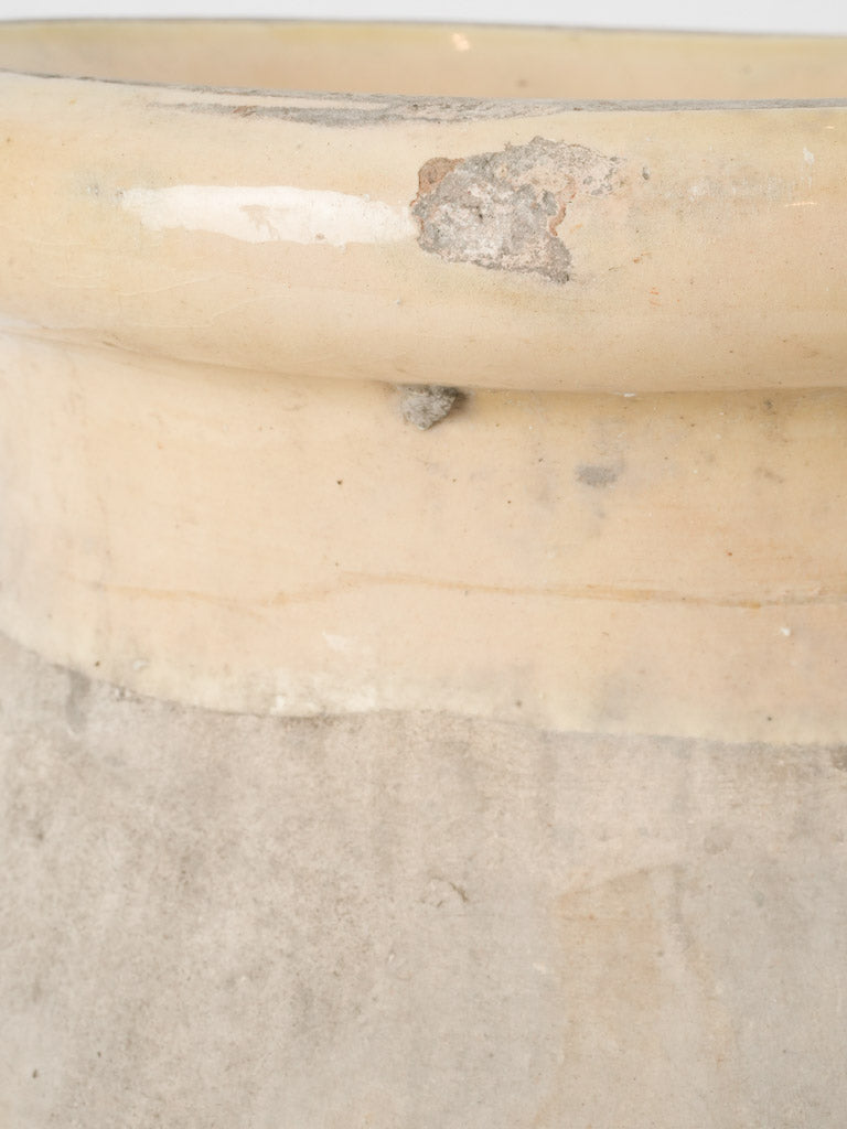 Vintage, handcrafted Biot olive container