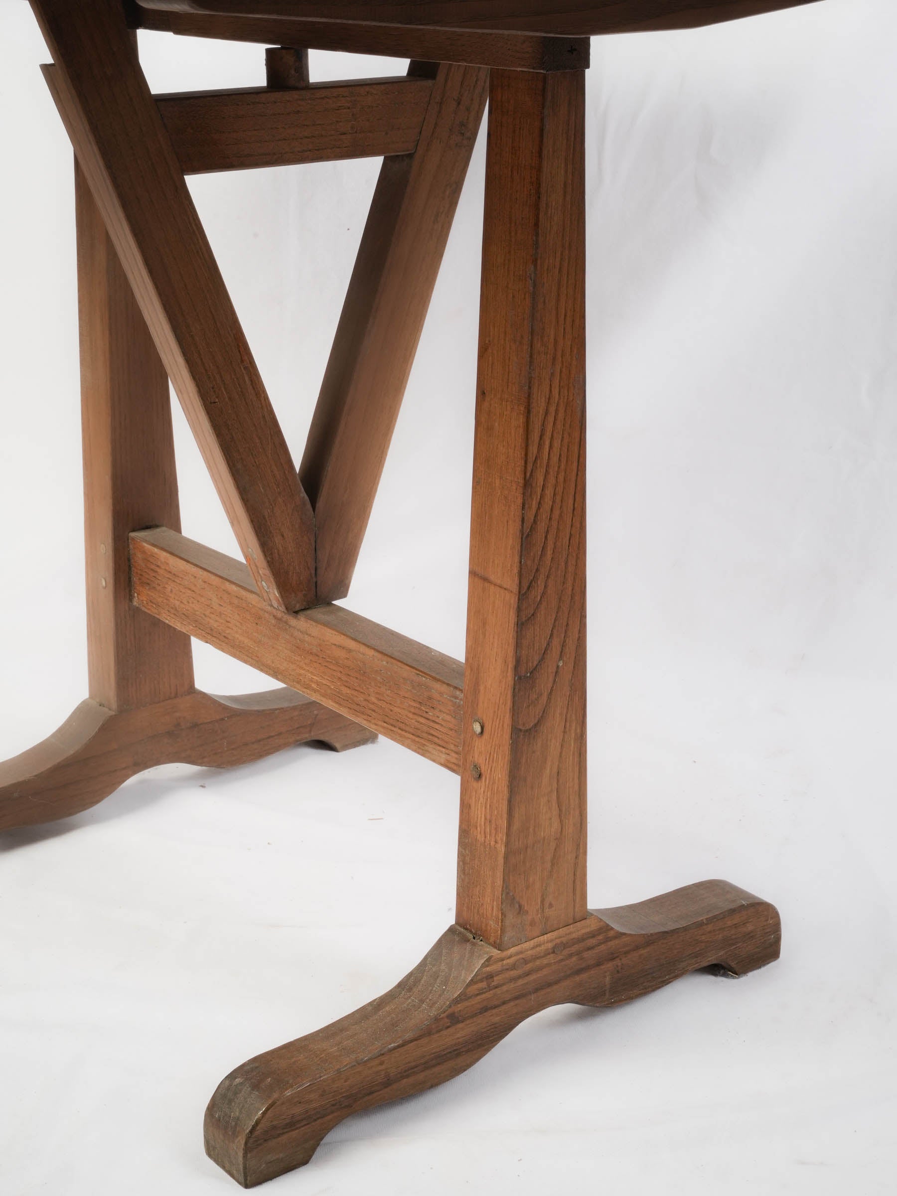 French Mid-20th Century Folding Table w/ Vibrant Vallauris Ceramic Cockerel Plaque - 51¼"