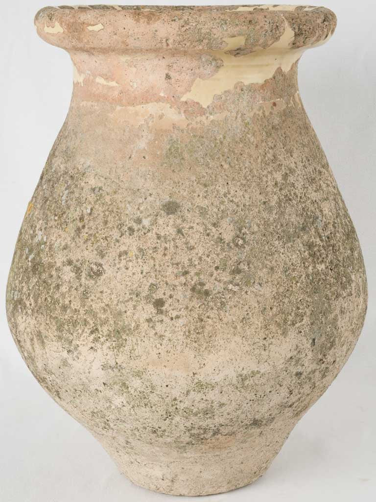 Weathered patina Biot jar planter