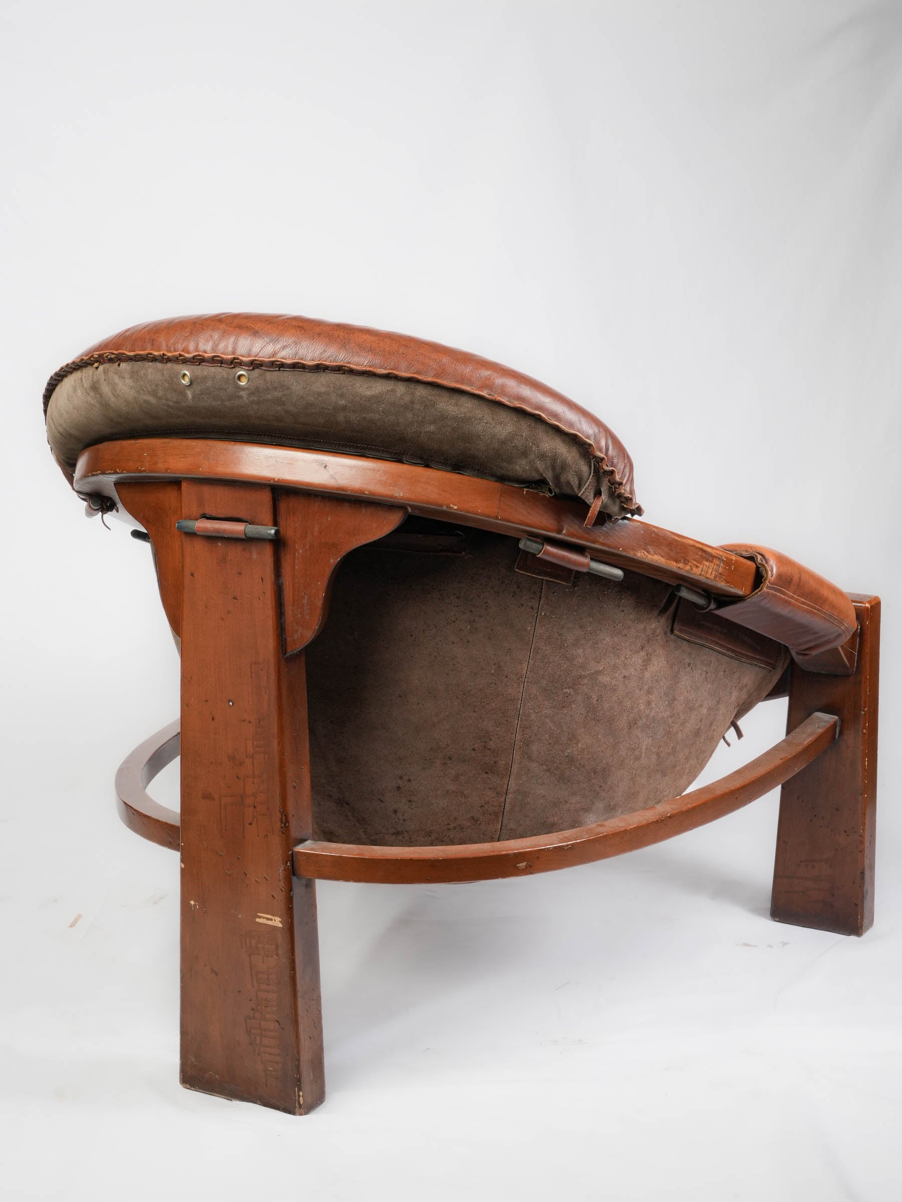 Crafted brutalist-style lounge chair