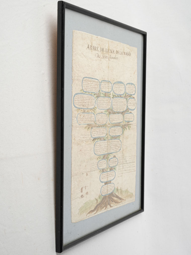 Exquisite handwritten genealogical chart
