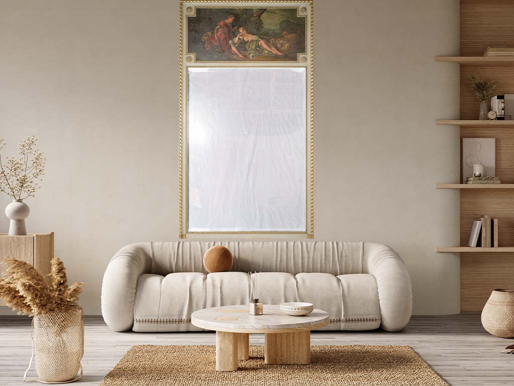 Elegant twisted ribbon trumeau mirror
