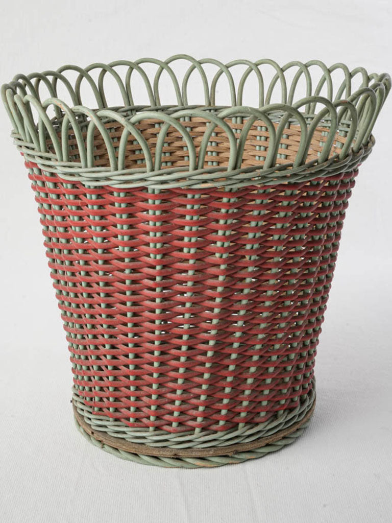 Mid-century rattan decorative basket