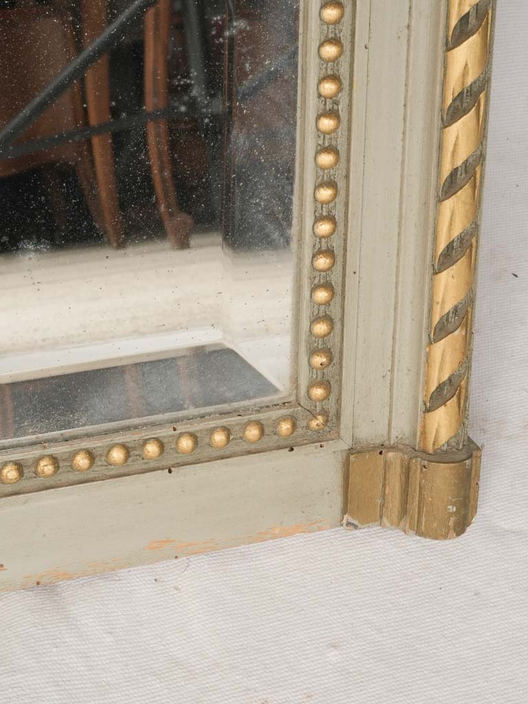 Authentic wood panel trumeau mirror