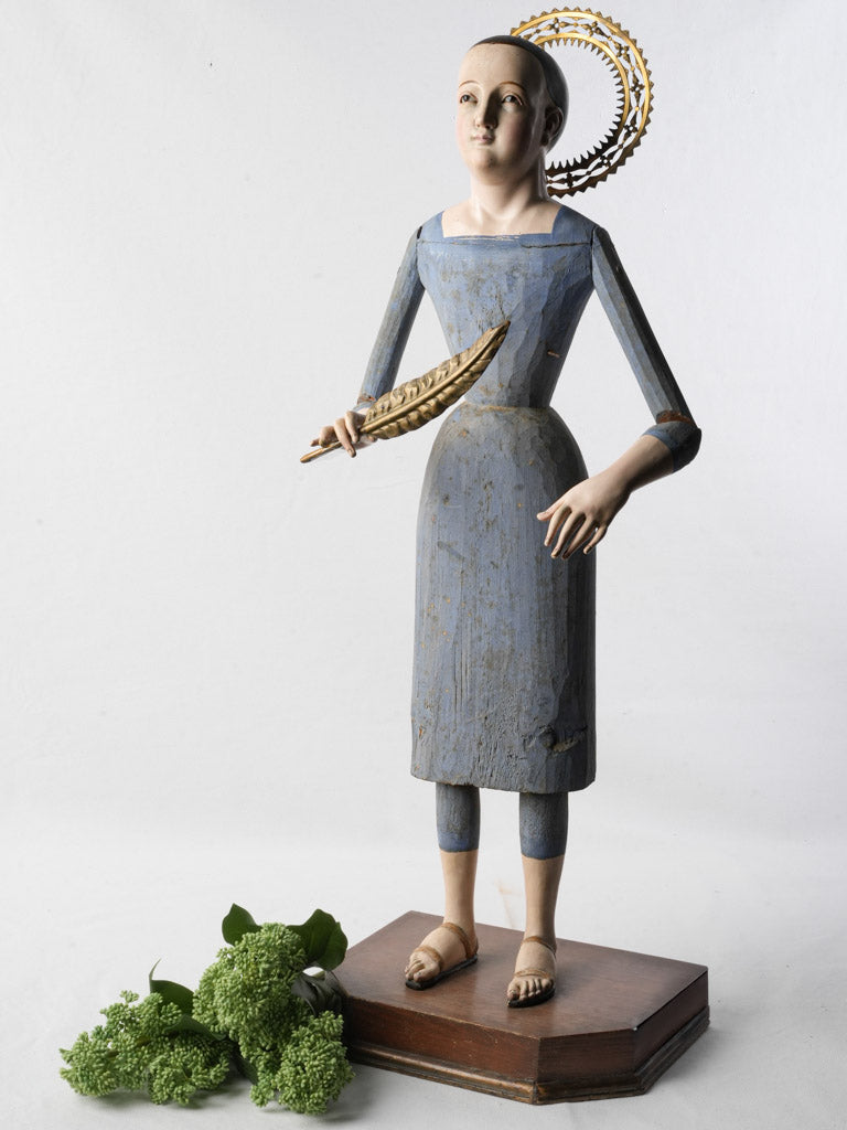 Detailed polychrome wooden statue