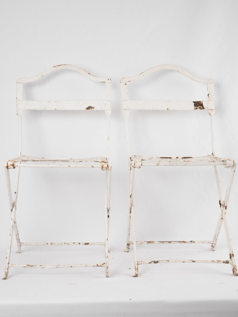 Vintage iron folding patio seating