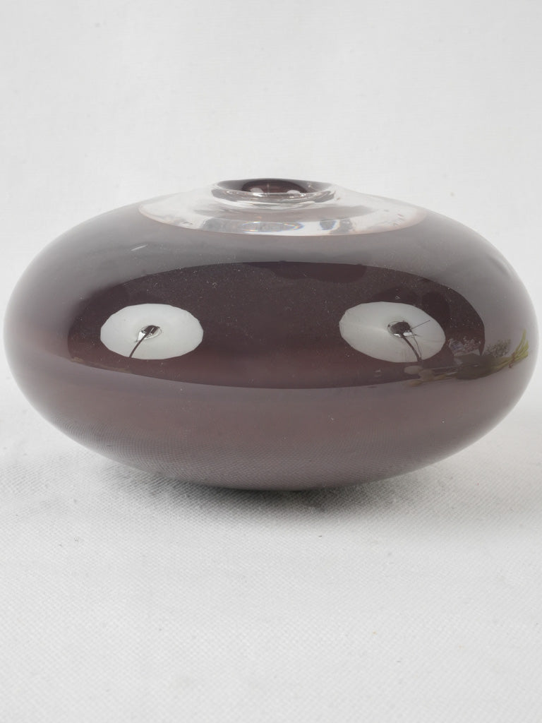 Modern sleek violet glass vase