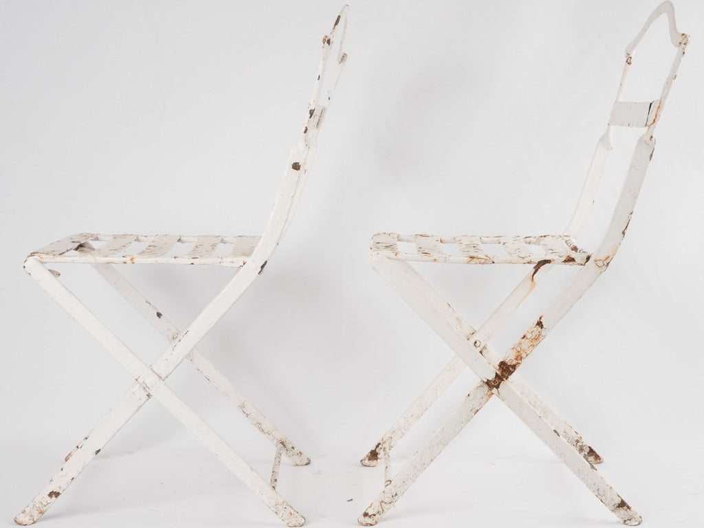 Late 1800s patinated metal chairs