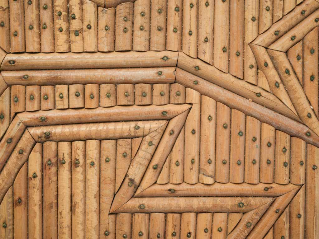 Timeworn patina rattan trivet