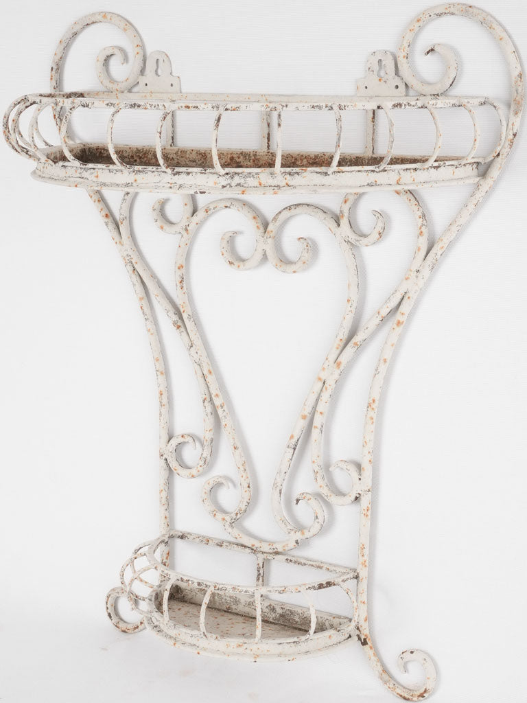 Vintage wrought iron wall shelf