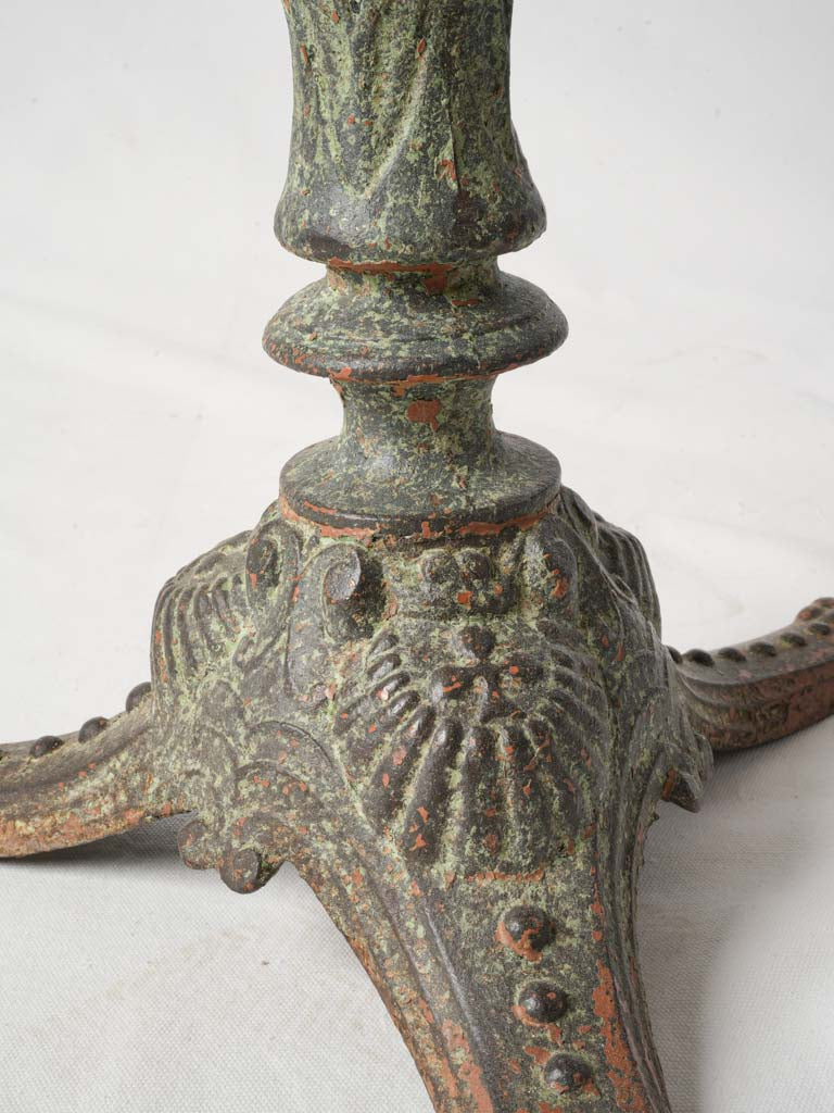 Distinctive brass-ringed bistro table