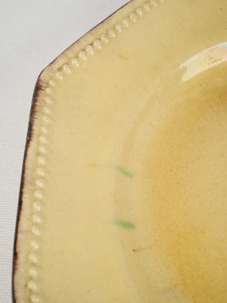 Antique Provençal pearl-edged dish