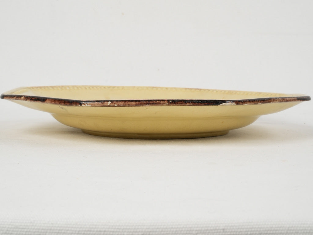 Distinctive handmade pale yellow platter